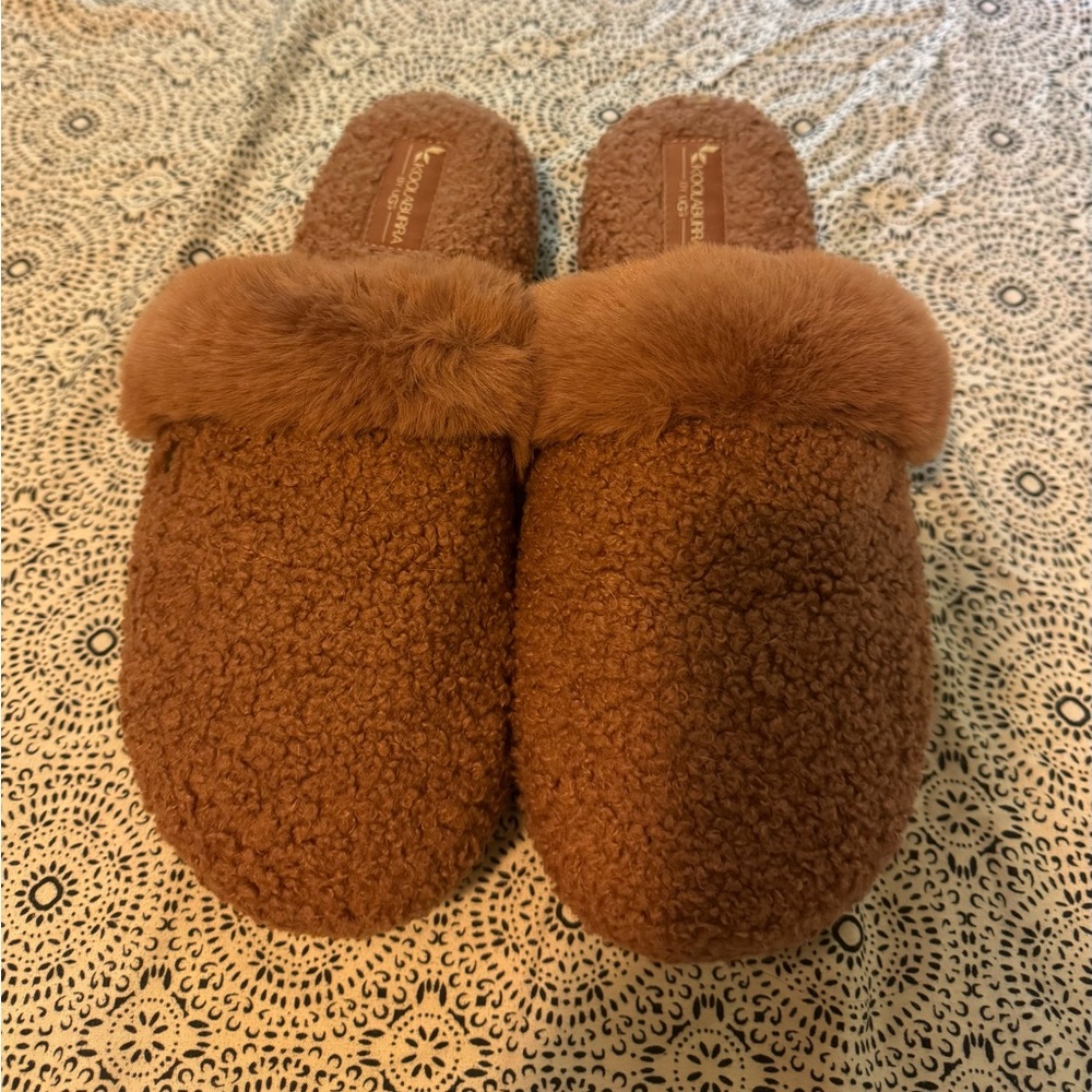 Brown Fuzzy Slippers